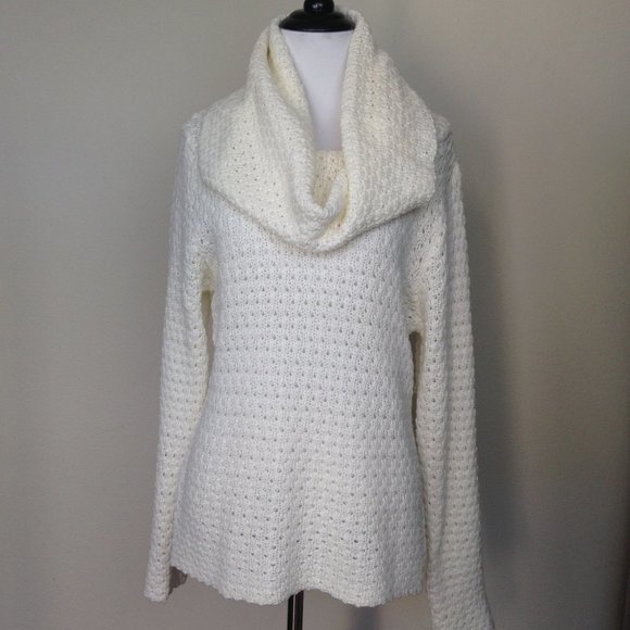 RD Style Sweaters - RD Style Cream Cowl-Neck Sweater large